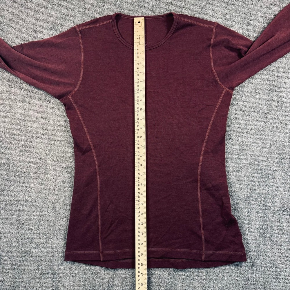Woolx Hannah Women's L Deep Plum 100% Merino Wool Base Layer Long Sleeve Top - Picture 5 of 8